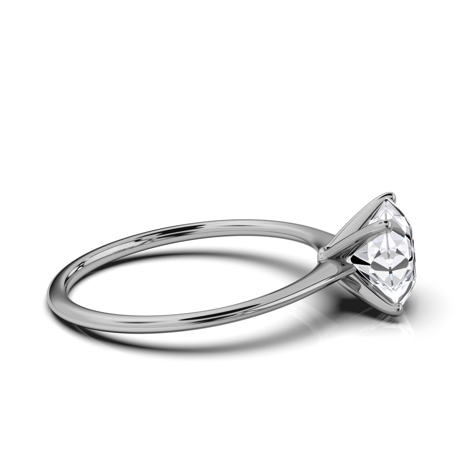 14K White Gold Reli Petitie 1.2 MM Solitaire Ring